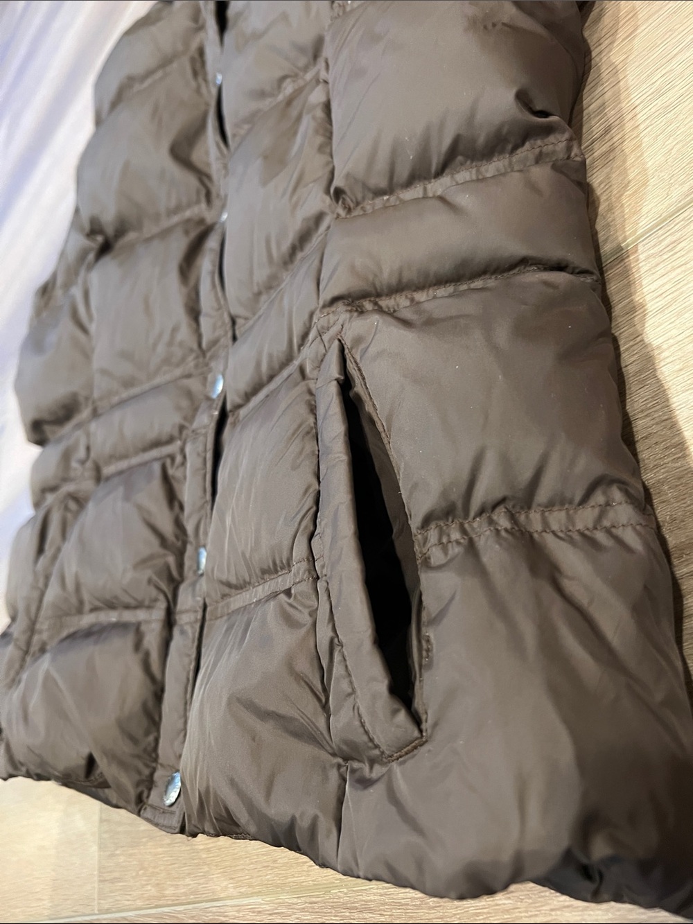 Lands’ End Women’s Quilted Puffer Vest in Brown Down and Feather Insulated Sz M - Picture 9 of 9